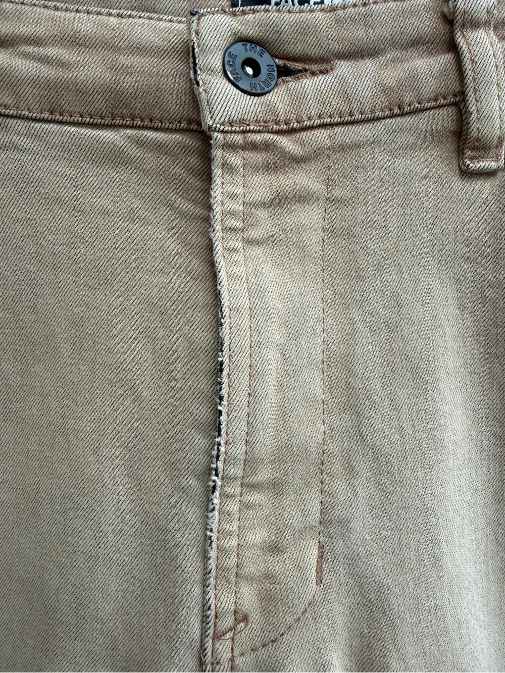 The North Face Mens 38x 31 Khaki Straight Leg Denim Hiking Work Pants Jeans P4